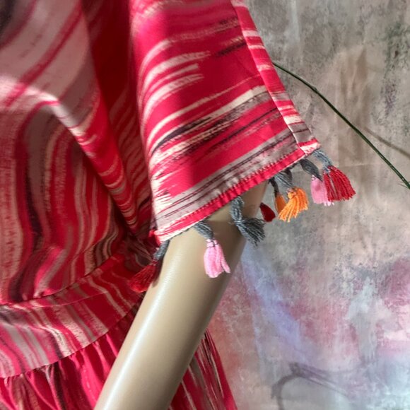 NWOT๐ Breezaya Tasseled Cuff Elastic Waistline Straight Wide Leg Jumpsuit - Picture 4 of 16